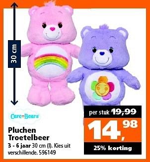 Aanbiedingen Pluchen troetelbeer - Care Bears - Geldig van 27/12/2014 tot 11/01/2015 bij Intertoys