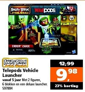 Aanbiedingen Telepods vehicle launcher - Angry Birds - Geldig van 27/12/2014 tot 11/01/2015 bij Intertoys