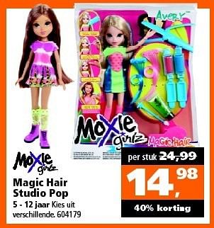 Aanbiedingen Magic hair studio pop - Moxie Girlz - Geldig van 27/12/2014 tot 11/01/2015 bij Intertoys