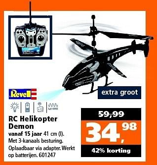 Aanbiedingen Rc helikopter demon - Revell - Geldig van 27/12/2014 tot 11/01/2015 bij Intertoys