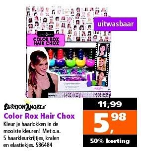 Aanbiedingen Color rox hair chox kleur je haarlokken in de mooiste kleuren! - Fashion Angels - Geldig van 27/12/2014 tot 11/01/2015 bij Intertoys