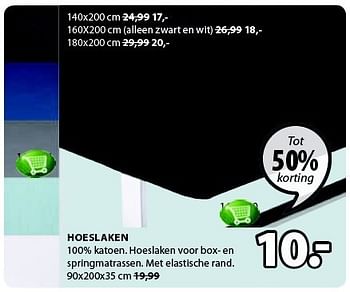 Aanbiedingen Hoeslaken - Huismerk - Jysk - Geldig van 25/12/2014 tot 11/01/2015 bij Jysk