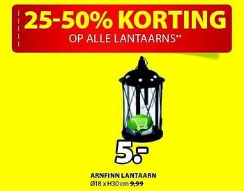 Aanbiedingen Arnfinn lantaarn - Huismerk - Jysk - Geldig van 25/12/2014 tot 11/01/2015 bij Jysk