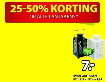 Aanbiedingen Evan lantaarn - Huismerk - Jysk - Geldig van 25/12/2014 tot 11/01/2015 bij Jysk