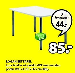 Aanbiedingen Logan eettafel luxe tafel in wit gelakt mdf met metalen poten - Huismerk - Jysk - Geldig van 25/12/2014 tot 11/01/2015 bij Jysk