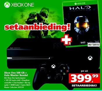Aanbiedingen Xbox one 500 gb + halo master bundel - Microsoft Game Studios - Geldig van 27/12/2014 tot 11/01/2015 bij Intertoys