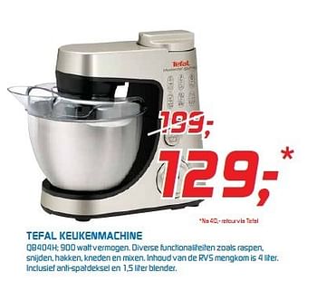 Aanbiedingen Tefal keukenmachine diverse functionaliteiten zoals raspen - Tefal - Geldig van 29/12/2014 tot 11/01/2015 bij BCC