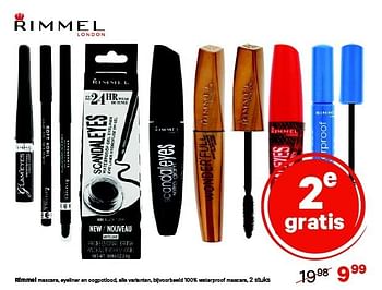 Aanbiedingen Rimmel mascara, eyeliner en oogpotlood, alle varianten - Rimmel - Geldig van 29/12/2014 tot 11/01/2015 bij Etos