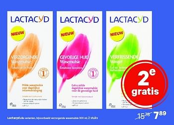 Aanbiedingen Lactacyd alle varianten, bijvoorbeeld verzorgende - Lactacyd - Geldig van 29/12/2014 tot 11/01/2015 bij Etos