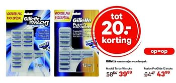 Aanbiedingen Gillette navulmesjes voordeelpak mach3 turbo - Gillette - Geldig van 29/12/2014 tot 11/01/2015 bij Etos