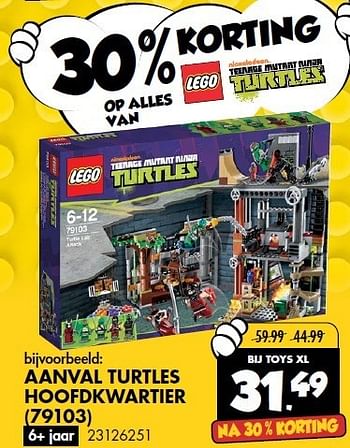 Aanbiedingen Aanval turtles hoofdkwartier - Lego - Geldig van 29/12/2014 tot 25/01/2015 bij Toys XL