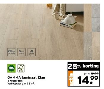 Aanbiedingen Gamma laminaat elan 4 houtdecors - Huismerk - Gamma - Geldig van 29/12/2014 tot 04/01/2015 bij Gamma