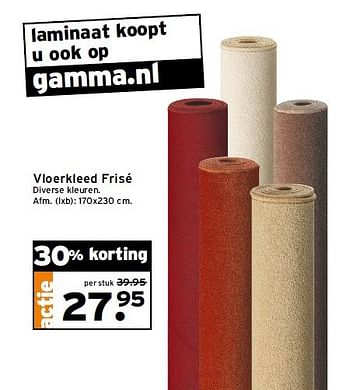 Aanbiedingen Vloerkleed frisé diverse kleuren - Huismerk - Gamma - Geldig van 29/12/2014 tot 04/01/2015 bij Gamma