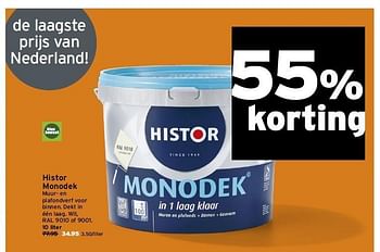 Aanbiedingen Histor monodek muur- en plafondverf voor binnen - Histor - Geldig van 29/12/2014 tot 04/01/2015 bij Gamma
