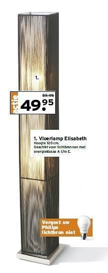 Aanbiedingen Vloerlamp elisabeth - Huismerk - Gamma - Geldig van 29/12/2014 tot 04/01/2015 bij Gamma