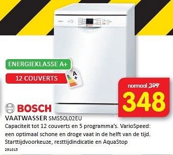 Aanbiedingen Bosch vaatwasser capaciteit tot 12 couverts en 5 programma`s - Bosch - Geldig van 29/12/2014 tot 04/01/2015 bij It's Electronics