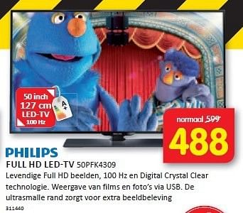 Aanbiedingen Philips full hd led-tv levendige full hd beelden - Philips - Geldig van 29/12/2014 tot 04/01/2015 bij It's Electronics