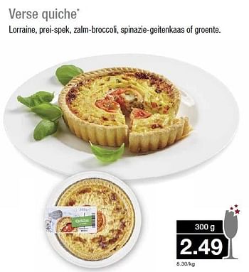 Aanbiedingen Verse quiche lorraine, prei-spek, zalm-broccoli, spinazie-geitenkaas of groente - Huismerk - Aldi - Geldig van 31/12/2014 tot 06/01/2015 bij Aldi