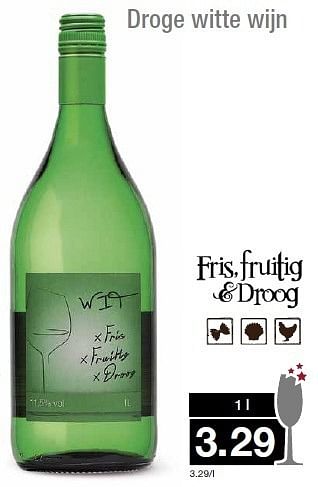 Aanbiedingen Droge witte wijn - Witte wijnen - Geldig van 31/12/2014 tot 06/01/2015 bij Aldi