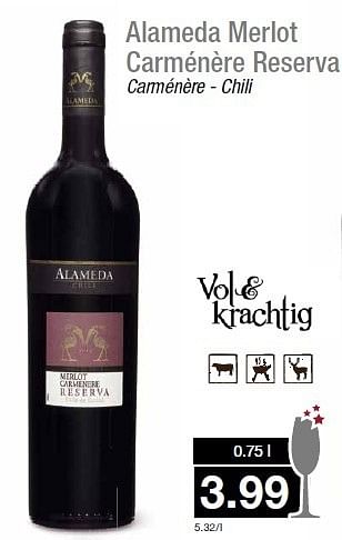 Aanbiedingen Alameda merlot carménère reserva carménère - chili - Rode wijnen - Geldig van 31/12/2014 tot 06/01/2015 bij Aldi