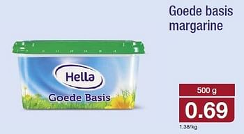 Aanbiedingen Goede basis margarine - Hella - Geldig van 31/12/2014 tot 06/01/2015 bij Aldi