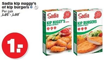 Aanbiedingen Sadia kip nuggy`s of kip burgers - Sadia - Geldig van 02/01/2015 tot 06/01/2015 bij Hoogvliet