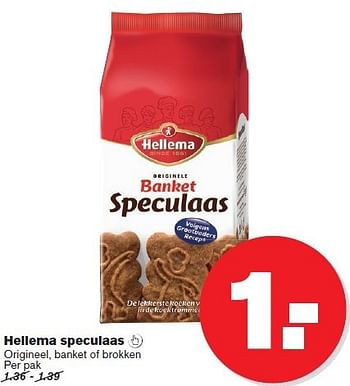 Aanbiedingen Hellema speculaas  origineel, banket of brokken - Hellema - Geldig van 02/01/2015 tot 06/01/2015 bij Hoogvliet
