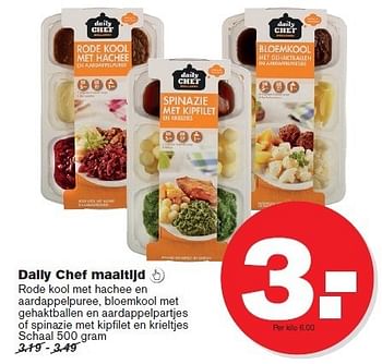 Aanbiedingen Daily chef maaltijd  rode kool met hachee en aardappelpuree - Daily chef - Geldig van 02/01/2015 tot 06/01/2015 bij Hoogvliet