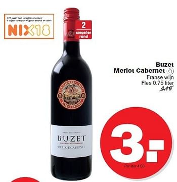 Aanbiedingen Buzet merlot cabernet - Rode wijnen - Geldig van 02/01/2015 tot 06/01/2015 bij Hoogvliet