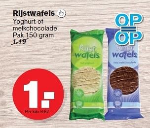 Aanbiedingen Rijstwafels  yoghurt of melkchocolade - Huismerk - Hoogvliet - Geldig van 02/01/2015 tot 06/01/2015 bij Hoogvliet