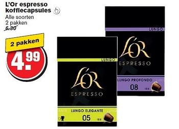 Aanbiedingen L`or espresso koffiecapsules - L'Or Espresso - Geldig van 02/01/2015 tot 06/01/2015 bij Hoogvliet