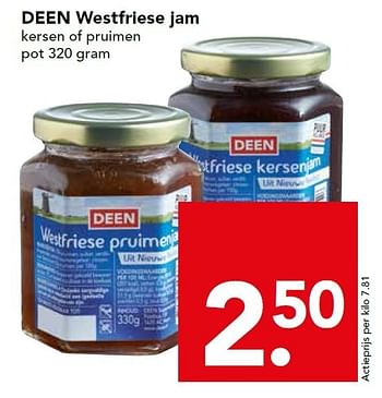 Aanbiedingen Deen westfriese jam - Huismerk deen supermarkt - Geldig van 04/01/2015 tot 10/01/2015 bij Deen Supermarkten