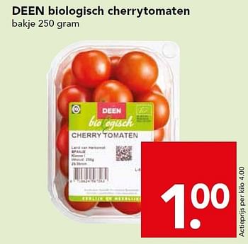 Aanbiedingen Deen biologisch cherrytomaten - Huismerk deen supermarkt - Geldig van 04/01/2015 tot 10/01/2015 bij Deen Supermarkten