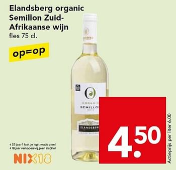 Aanbiedingen Elandsberg organic semillon zuid-afrikaanse wijn - Witte wijnen - Geldig van 04/01/2015 tot 10/01/2015 bij Deen Supermarkten
