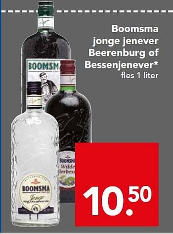 Aanbiedingen Boomsma jonge jenever beerenburg of bessenjenever - Boomsma - Geldig van 04/01/2015 tot 10/01/2015 bij Deen Supermarkten