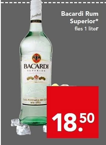 Aanbiedingen Bacardi rum superior - Bacardi - Geldig van 04/01/2015 tot 10/01/2015 bij Deen Supermarkten