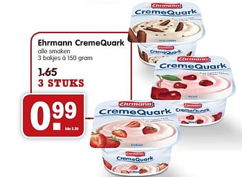 Aanbiedingen Ehrmann cremequark - Ehrmann - Geldig van 04/01/2015 tot 10/01/2015 bij Em-té