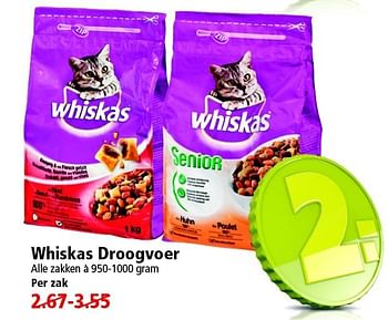 Aanbiedingen Whiskas droogvoer - Whiskas - Geldig van 04/01/2015 tot 10/01/2015 bij Plus