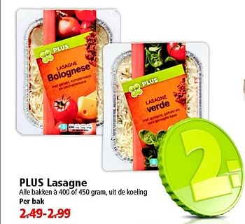 Aanbiedingen Plus lasagne - Huismerk - Plus - Geldig van 04/01/2015 tot 10/01/2015 bij Plus