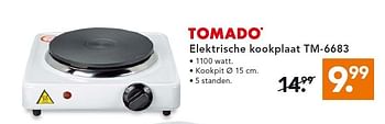 Aanbiedingen Tomado elektrische kookplaat - Tomado - Geldig van 05/01/2015 tot 14/01/2015 bij Blokker