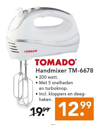 Aanbiedingen Tomado handmixer - Tomado - Geldig van 05/01/2015 tot 14/01/2015 bij Blokker