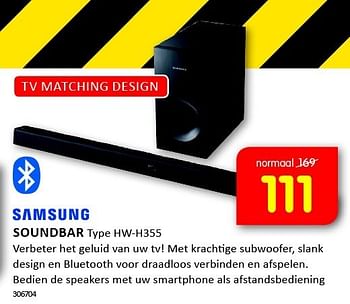 Aanbiedingen Samsung soundbar verbeter het geluid van uw tv! - Samsung - Geldig van 05/01/2015 tot 11/01/2015 bij It's Electronics