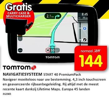 Aanbiedingen Tomtom navigatiesysteem start 40 premiumpack - TomTom - Geldig van 05/01/2015 tot 11/01/2015 bij It's Electronics