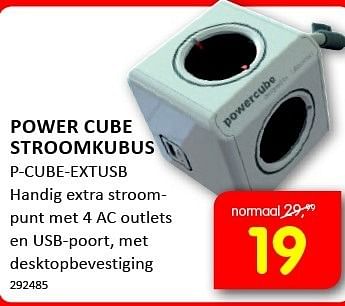 Aanbiedingen Power cube stroomkubus p-cube-extusb - It's Electronics - Geldig van 05/01/2015 tot 11/01/2015 bij It's Electronics