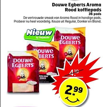 Aanbiedingen Douwe egberts aroma rood koffiepads - Douwe Egberts - Geldig van 06/01/2015 tot 11/01/2015 bij Trekpleister