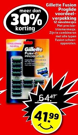 Aanbiedingen Gillette fusion proglide voordeelverpakking - Gillette - Geldig van 06/01/2015 tot 11/01/2015 bij Trekpleister