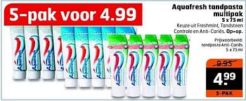 Aanbiedingen Aquafresh tandpasta multipak - Aquafresh - Geldig van 06/01/2015 tot 11/01/2015 bij Trekpleister