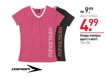 Aanbiedingen Osaga meisjes sport t-shirt - Osaga - Geldig van 05/01/2015 tot 18/01/2015 bij Scapino