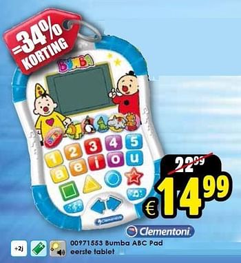 Aanbiedingen Bumba abc pad eerste tablet - Clementoni - Geldig van 03/01/2015 tot 18/01/2015 bij ToyChamp