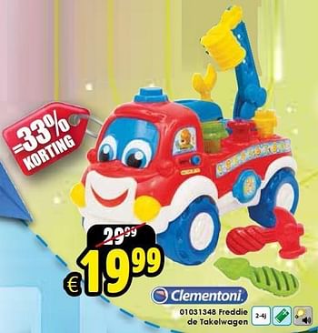 Aanbiedingen Freddie de takelwagen - Clementoni - Geldig van 03/01/2015 tot 18/01/2015 bij ToyChamp